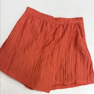 BCBGMaxAzria High Waist Orange Short Skirt with Textured Fabric SPL